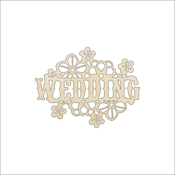 Sign Wedding - Laser Cut Out Unfinished Wood Craft Shape WDG26 Sign Wedding - Laser Cut Out Unfinished Wood Craft Shape WDG26