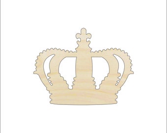 Crown - Laser Cut Out Unfinished Wood Craft Shape CLT65 Crown - Laser Cut Out Unfinished Wood Craft Shape CLT65