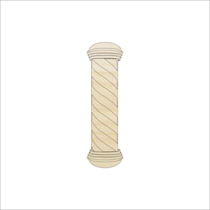 Building Barbershop Pole - Laser Cut Out Unfinished Wood Craft Shape BLD32 Building Barbershop Pole - Laser Cut Out Unfinished Wood Craft Shape BLD32