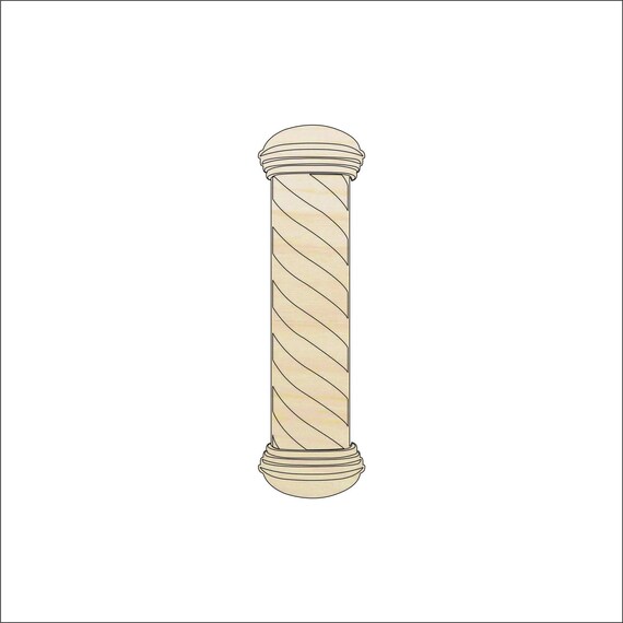 Building Barbershop Pole - Laser Cut Out Unfinished Wood Craft Shape BLD32 Building Barbershop Pole - Laser Cut Out Unfinished Wood Craft Shape BLD32