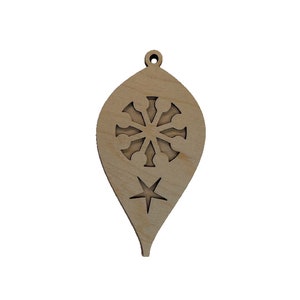 3D Ornament Snowflake 3 Pieces Laser Cut Out Unfinished ORN14 3D Ornament Snowflake 3 Pieces Laser Cut Out Unfinished ORN14