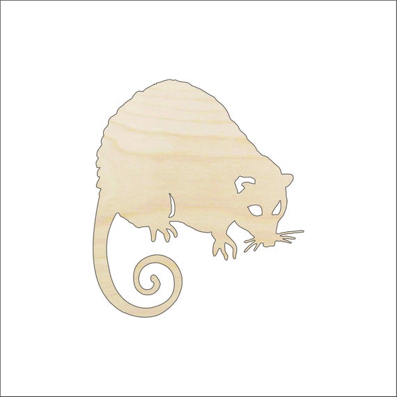 Opossum - Laser Cut Out Unfinished Wood Craft Shape ANML35 Opossum - Laser Cut Out Unfinished Wood Craft Shape ANML35