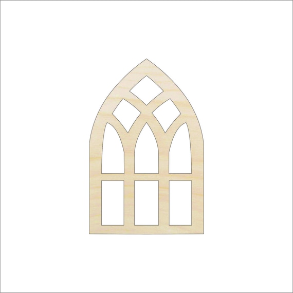 Window - Laser Cut Out Unfinished Wood Craft Shape BLD4 Window - Laser Cut Out Unfinished Wood Craft Shape BLD4