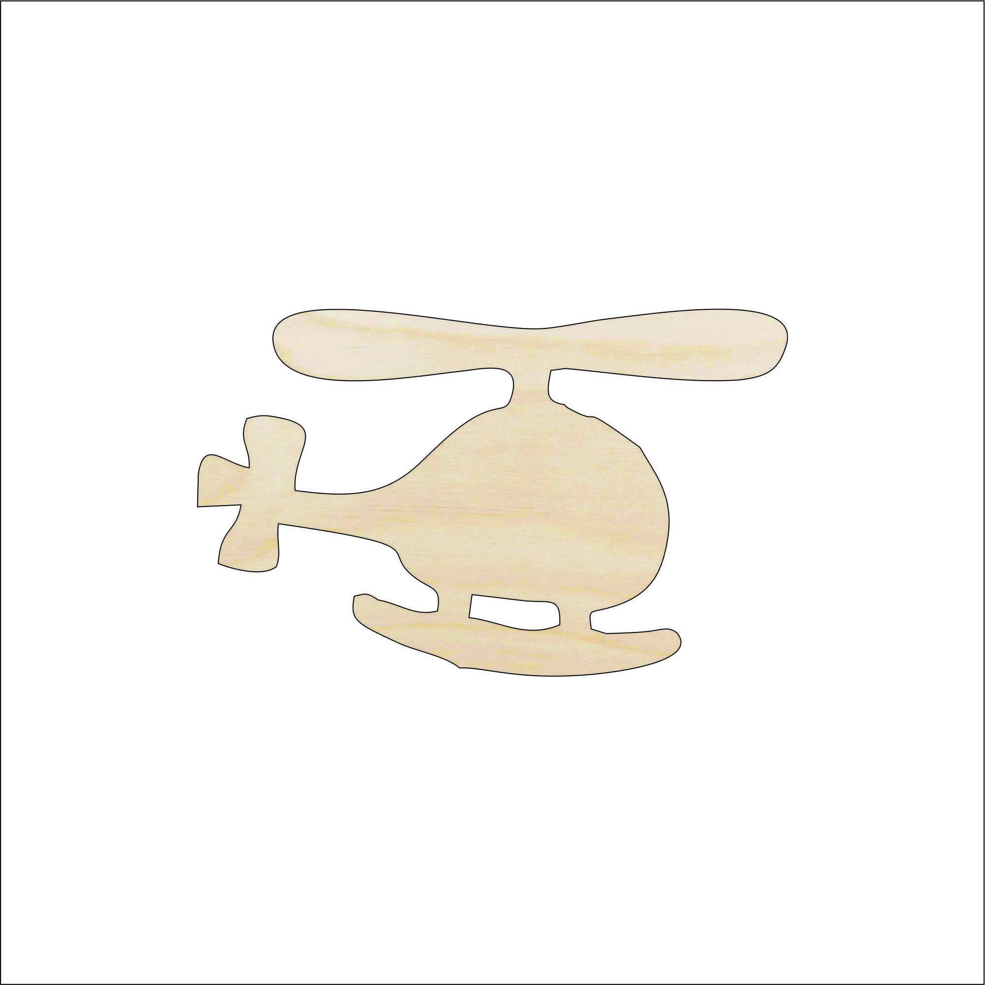 Helicopter - Laser Cut Out Unfinished Wood Craft Shape PLN5 Helicopter - Laser Cut Out Unfinished Wood Craft Shape PLN5
