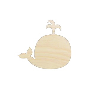 Whale - Laser Cut Out Unfinished Wood Craft Shape SEA53 Whale - Laser Cut Out Unfinished Wood Craft Shape SEA53