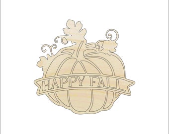 Sign Pumpkin - Laser Cut Out Unfinished Wood Craft Shape FAL185 Sign Pumpkin - Laser Cut Out Unfinished Wood Craft Shape FAL185
