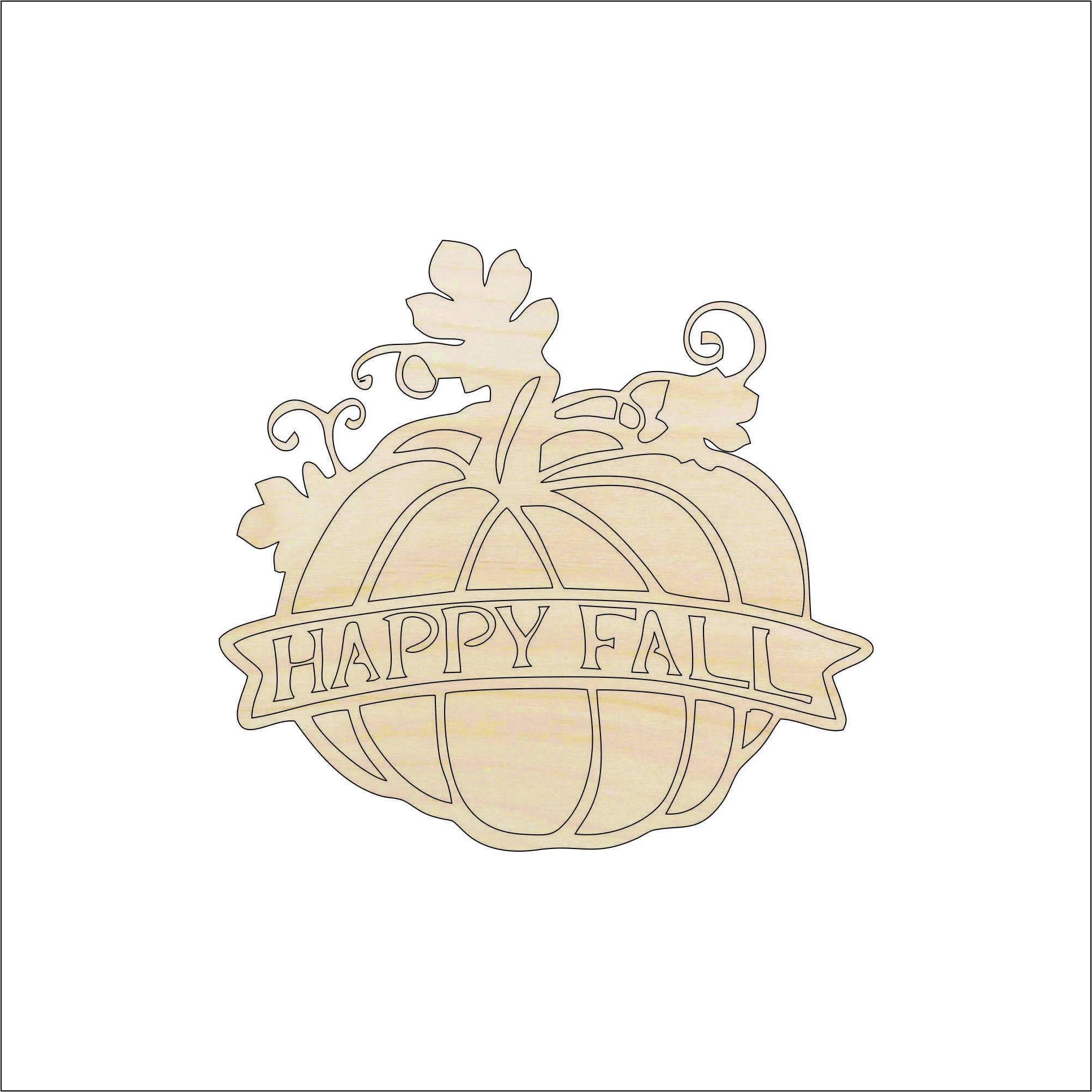Sign Pumpkin - Laser Cut Out Unfinished Wood Craft Shape FAL185 Sign Pumpkin - Laser Cut Out Unfinished Wood Craft Shape FAL185