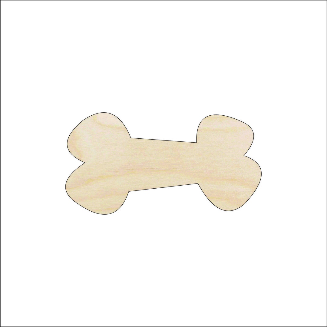 Dog Bone 2 Laser Cut Out Wood Shape Craft Supply - 2