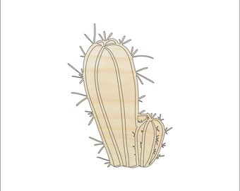 Tree Cactus - Laser Cut Out Unfinished Wood Craft Shape TRE2 Tree Cactus - Laser Cut Out Unfinished Wood Craft Shape TRE2