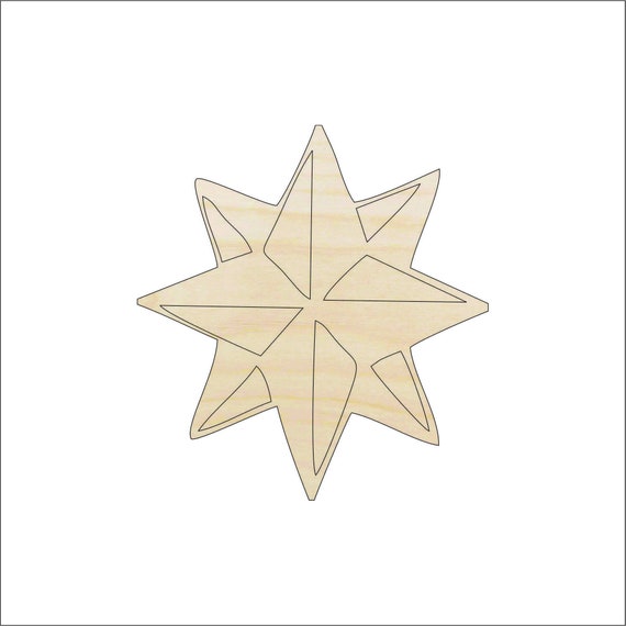 Star - Laser Cut Out Unfinished Wood Craft Shape SKY12 Star - Laser Cut Out Unfinished Wood Craft Shape SKY12