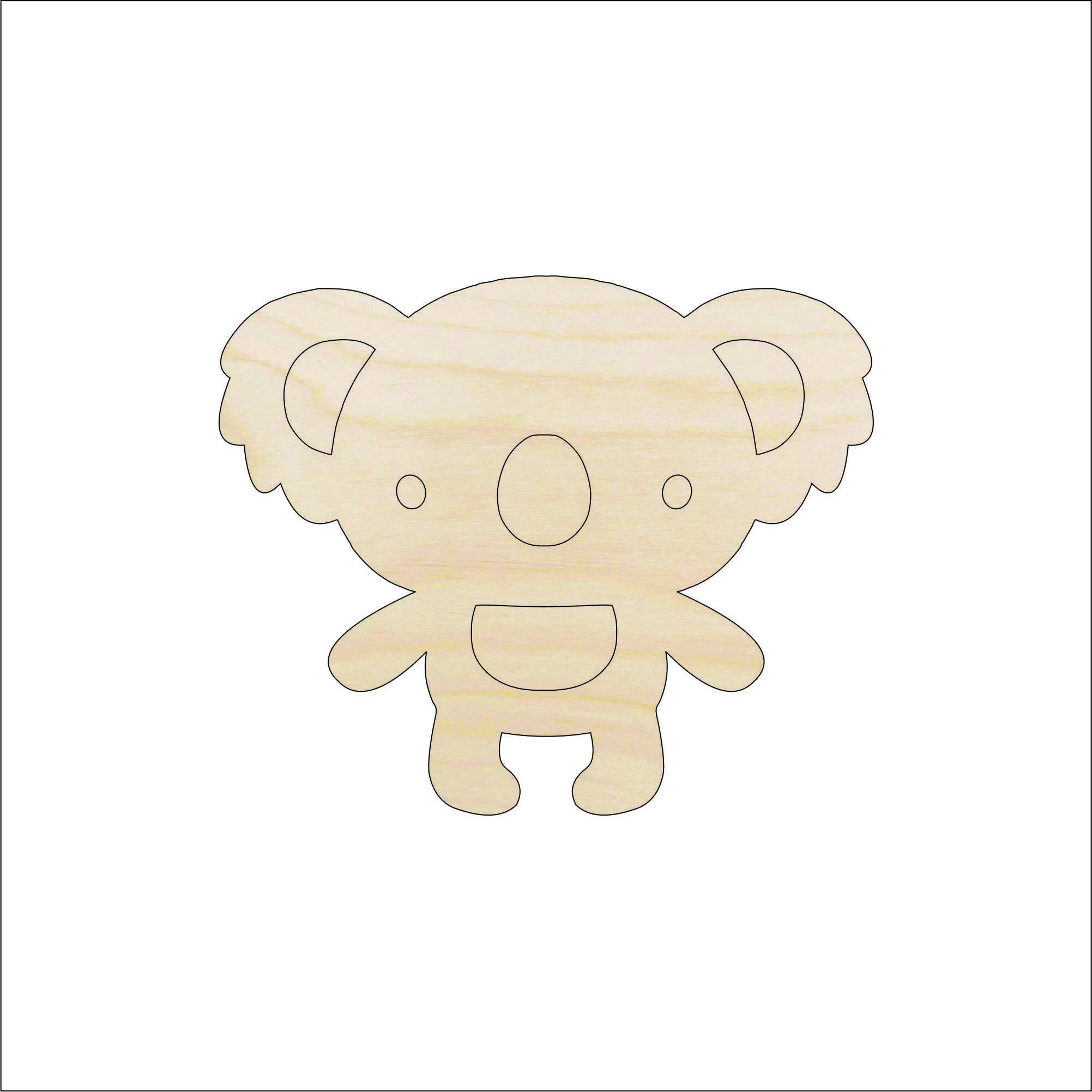 Bear Koala - Laser Cut Out Unfinished Wood Craft Shape BER42 Bear Koala - Laser Cut Out Unfinished Wood Craft Shape BER42
