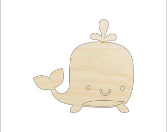 Whale - Laser Cut Out Unfinished Wood Craft Shape SEA123 Whale - Laser Cut Out Unfinished Wood Craft Shape SEA123