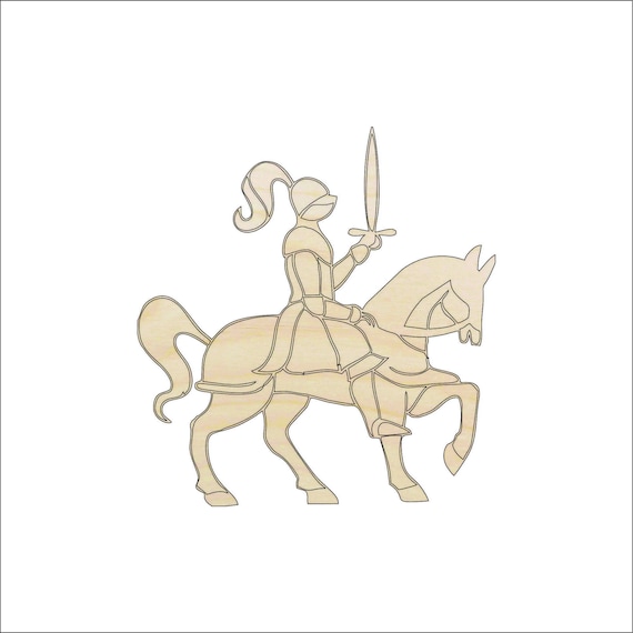 Knight - Laser Cut Out Unfinished Wood Craft Shape HRS2 Knight - Laser Cut Out Unfinished Wood Craft Shape HRS2