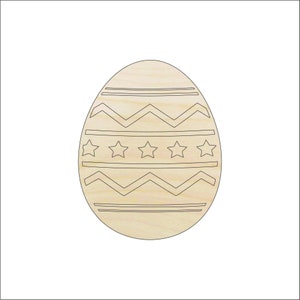 Easter Egg - Laser Cut Out Unfinished Wood Craft Shape ESR34 Easter Egg - Laser Cut Out Unfinished Wood Craft Shape ESR34