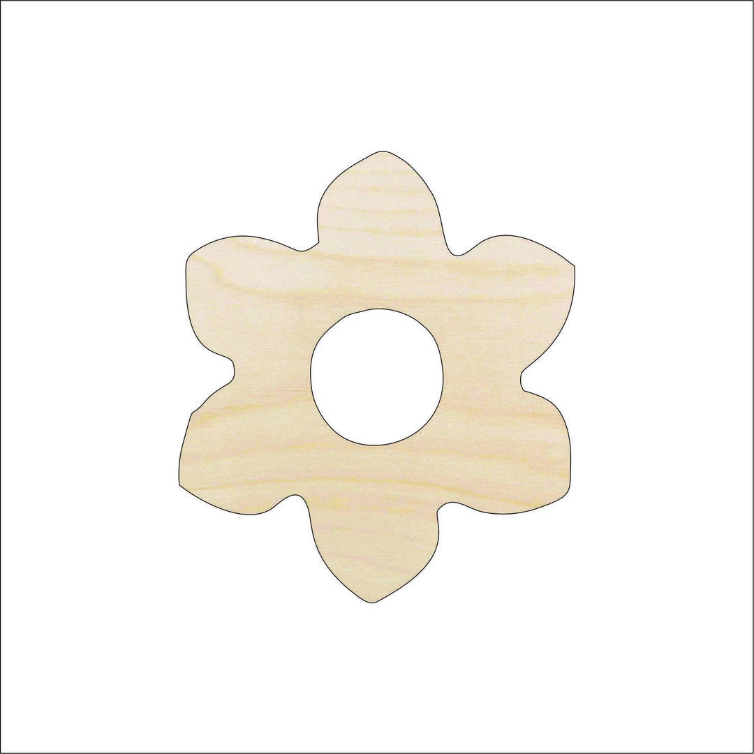 Flower - Laser Cut Out Unfinished Wood Craft Shape FLR2 Flower - Laser Cut Out Unfinished Wood Craft Shape FLR2