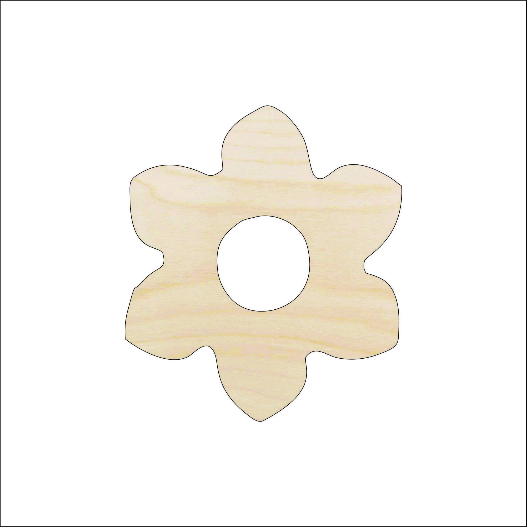 Flower - Laser Cut Out Unfinished Wood Craft Shape FLR2 Flower - Laser Cut Out Unfinished Wood Craft Shape FLR2