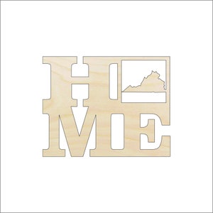 State Virginia Home - Laser Cut Out Unfinished Wood Craft Shape STAT32 State Virginia Home - Laser Cut Out Unfinished Wood Craft Shape STAT32