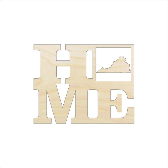 State Virginia Home - Laser Cut Out Unfinished Wood Craft Shape STAT32 State Virginia Home - Laser Cut Out Unfinished Wood Craft Shape STAT32