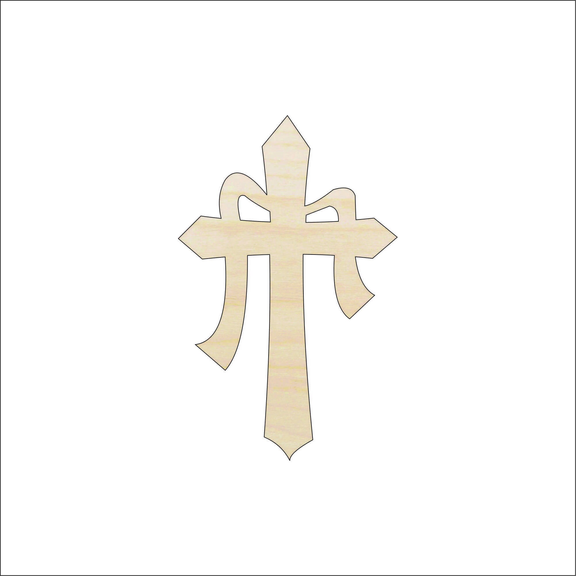 Cross - Laser Cut Out Unfinished Wood Craft Shape ESR19 Cross - Laser Cut Out Unfinished Wood Craft Shape ESR19