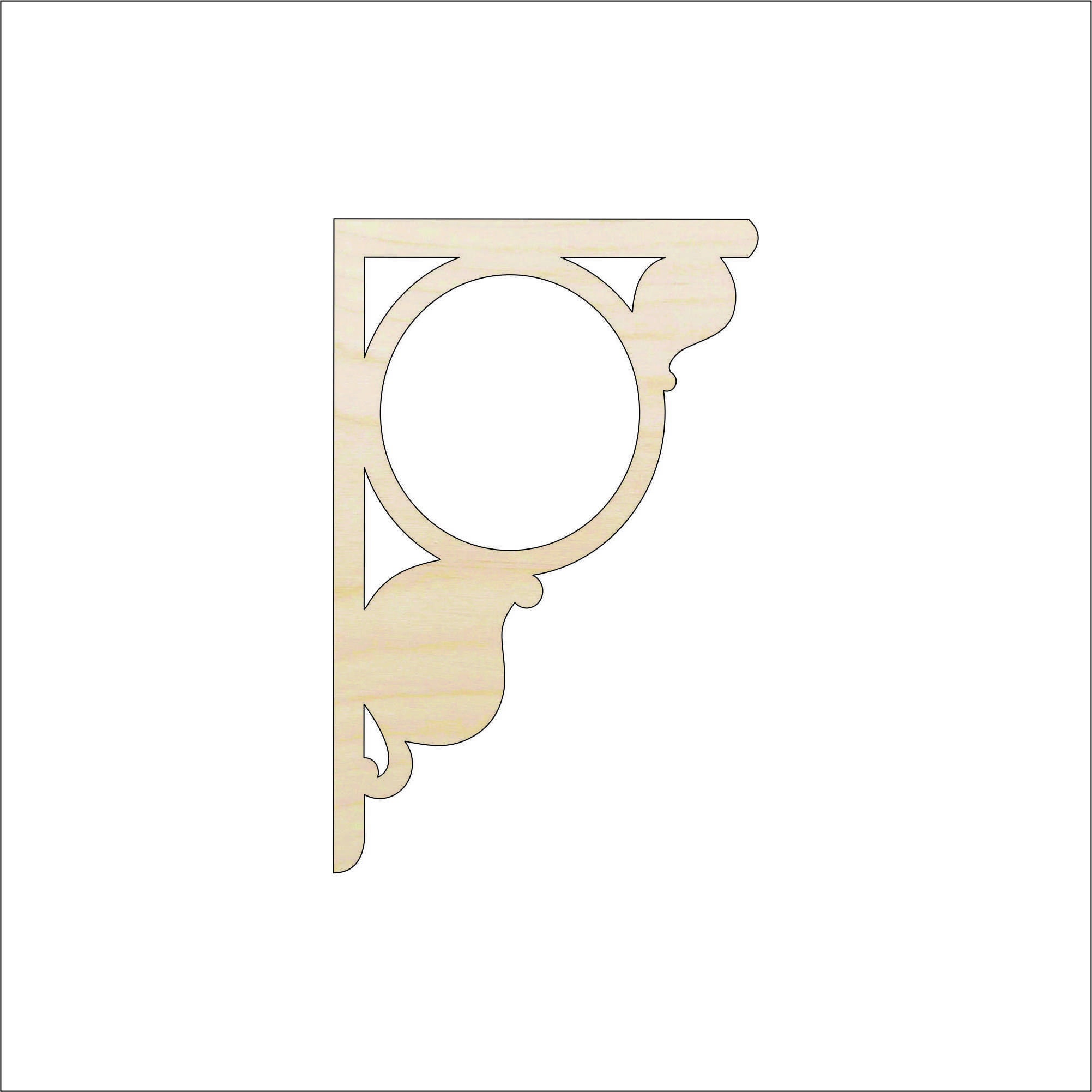 Shelf Bracket - Laser Cut Out Unfinished Wood Craft Shape SHLF18 Shelf Bracket - Laser Cut Out Unfinished Wood Craft Shape SHLF18