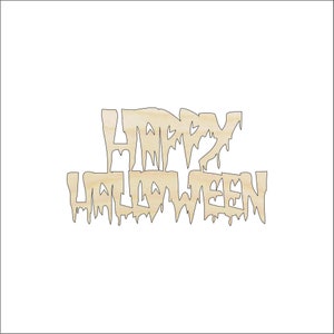 Word Happy Halloween - Laser Cut Out Unfinished Wood Craft Shape FAL137 Word Happy Halloween - Laser Cut Out Unfinished Wood Craft Shape FAL137