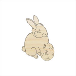 Bunny - Laser Cut Out Unfinished Wood Craft Shape ESR25 Bunny - Laser Cut Out Unfinished Wood Craft Shape ESR25