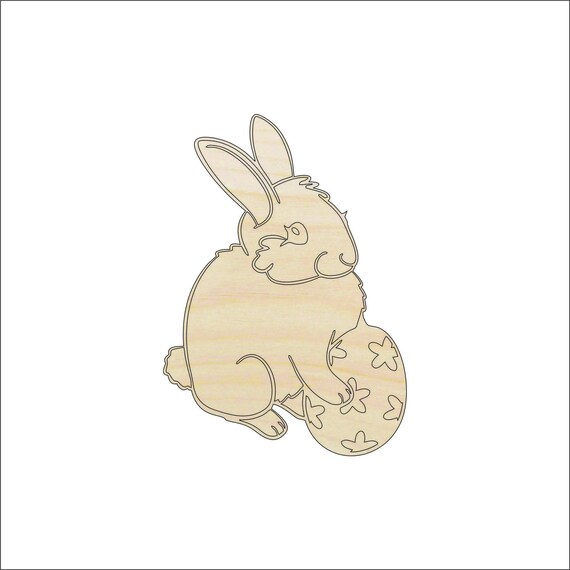 Bunny - Laser Cut Out Unfinished Wood Craft Shape ESR25 Bunny - Laser Cut Out Unfinished Wood Craft Shape ESR25