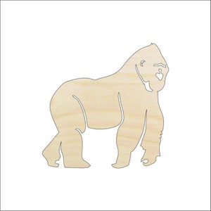 Ape Gorilla - Laser Cut Out Unfinished Wood Craft Shape APE8 Ape Gorilla - Laser Cut Out Unfinished Wood Craft Shape APE8
