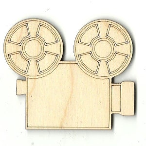 Movie Room Theater Film Reel Unfinished Wood Laser Cut Out Wall Decor Sign Craft 