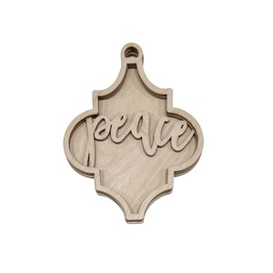 3D Ornament Peace 3 Pieces Laser Cut Out Unfinished ORN3 3D Ornament Peace 3 Pieces Laser Cut Out Unfinished ORN3