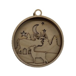 3D Ornament Deer 7 Pieces Laser Cut Out Unfinished ORN151 3D Ornament Deer 7 Pieces Laser Cut Out Unfinished ORN151