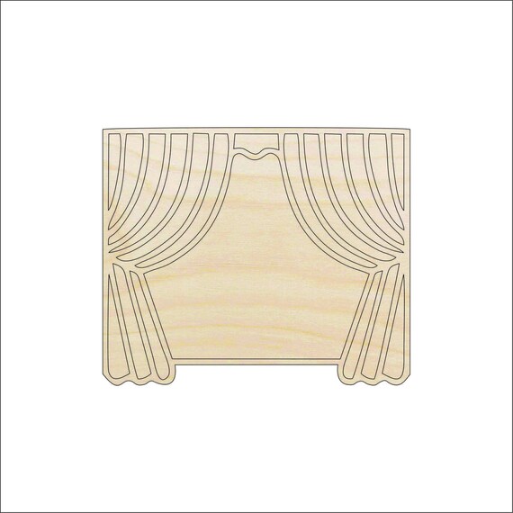 Movie Curtain - Laser Cut Out Unfinished Wood Craft Shape MVE65 Movie Curtain - Laser Cut Out Unfinished Wood Craft Shape MVE65