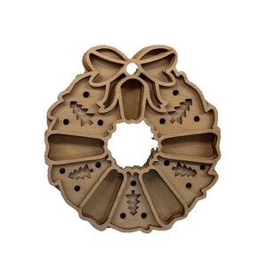 3D Ornament Wreath 4 Pieces Laser Cut Out Unfinished ORN159 3D Ornament Wreath 4 Pieces Laser Cut Out Unfinished ORN159