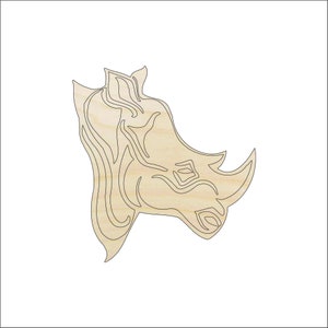 Rhino - Laser Cut Out Unfinished Wood Craft Shape ANML89 Rhino - Laser Cut Out Unfinished Wood Craft Shape ANML89