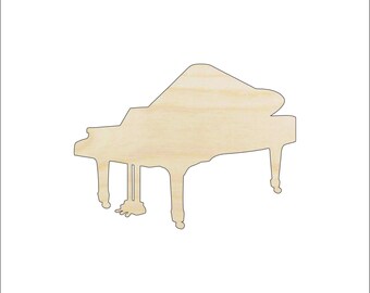 Music Piano - Laser Cut Out Unfinished Wood Craft Shape MSC43 Music Piano - Laser Cut Out Unfinished Wood Craft Shape MSC43