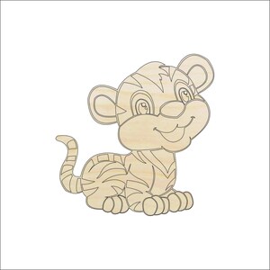 Cat Tiger - Laser Cut Out Unfinished Wood Craft Shape CAT38 Cat Tiger - Laser Cut Out Unfinished Wood Craft Shape CAT38