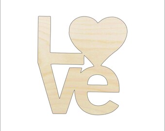 Word Love - Laser Cut Out Unfinished Wood Craft Shape VAL43 Word Love - Laser Cut Out Unfinished Wood Craft Shape VAL43