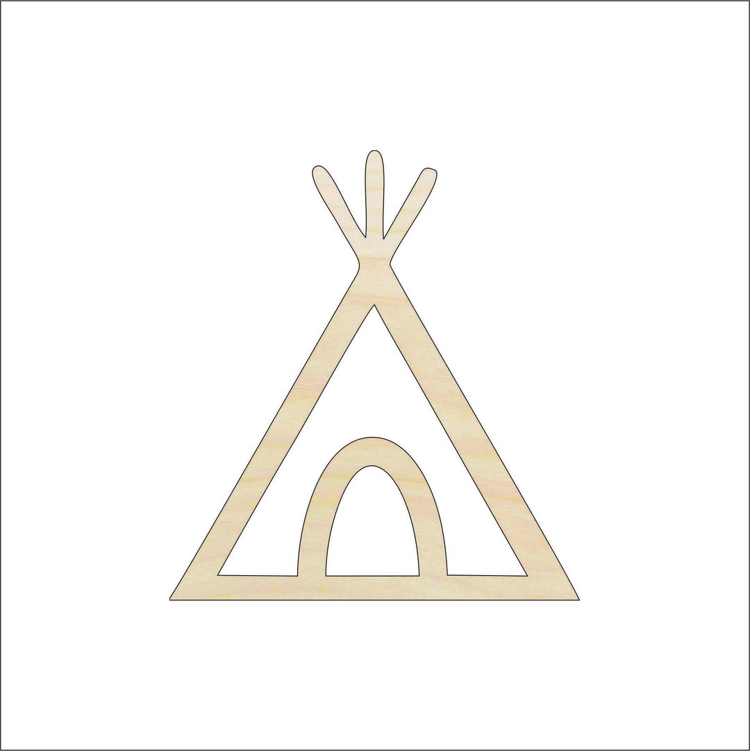 Tee Pee - Laser Cut Out Unfinished Wood Craft Shape XTR8 Tee Pee - Laser Cut Out Unfinished Wood Craft Shape XTR8