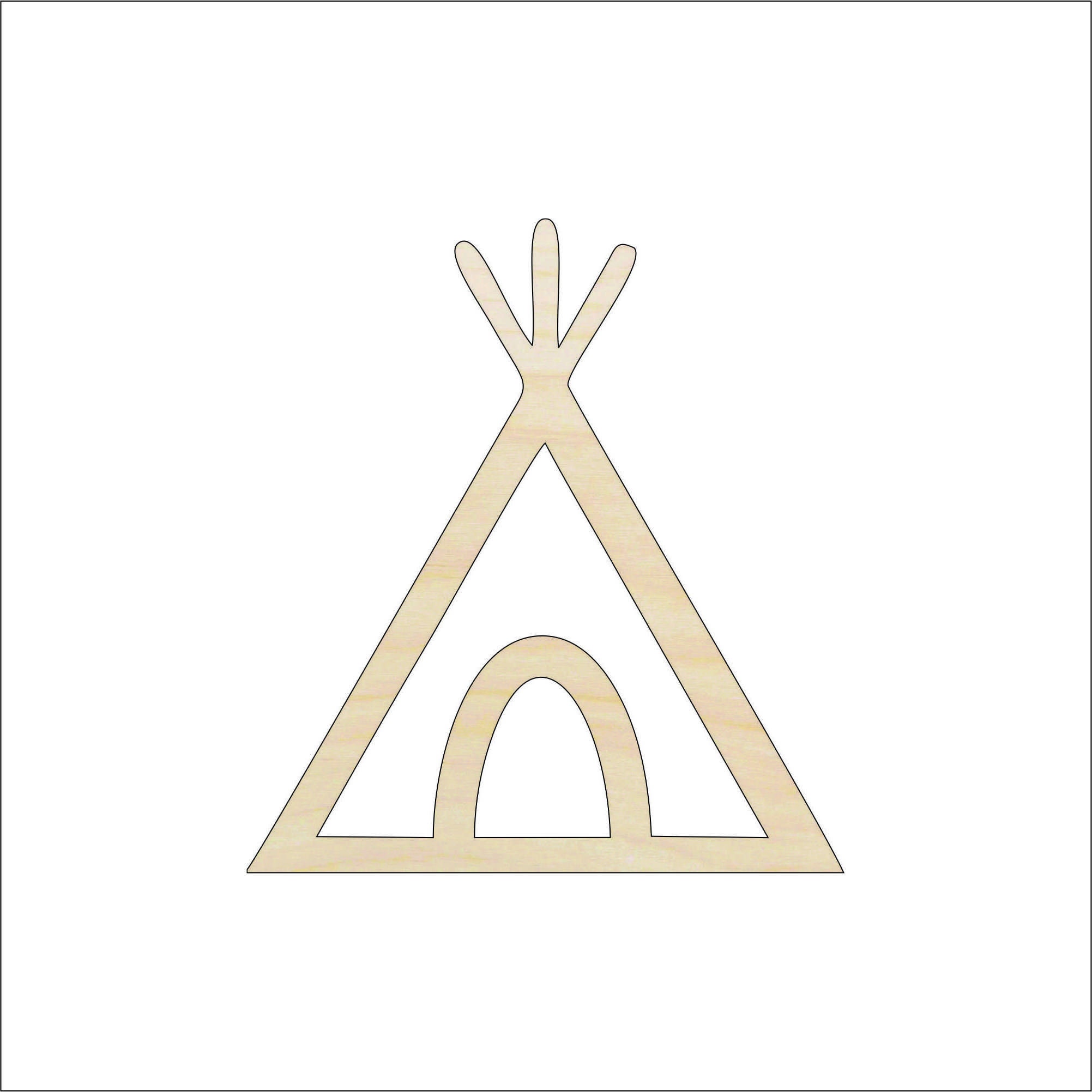 Tee Pee - Laser Cut Out Unfinished Wood Craft Shape XTR8 Tee Pee - Laser Cut Out Unfinished Wood Craft Shape XTR8