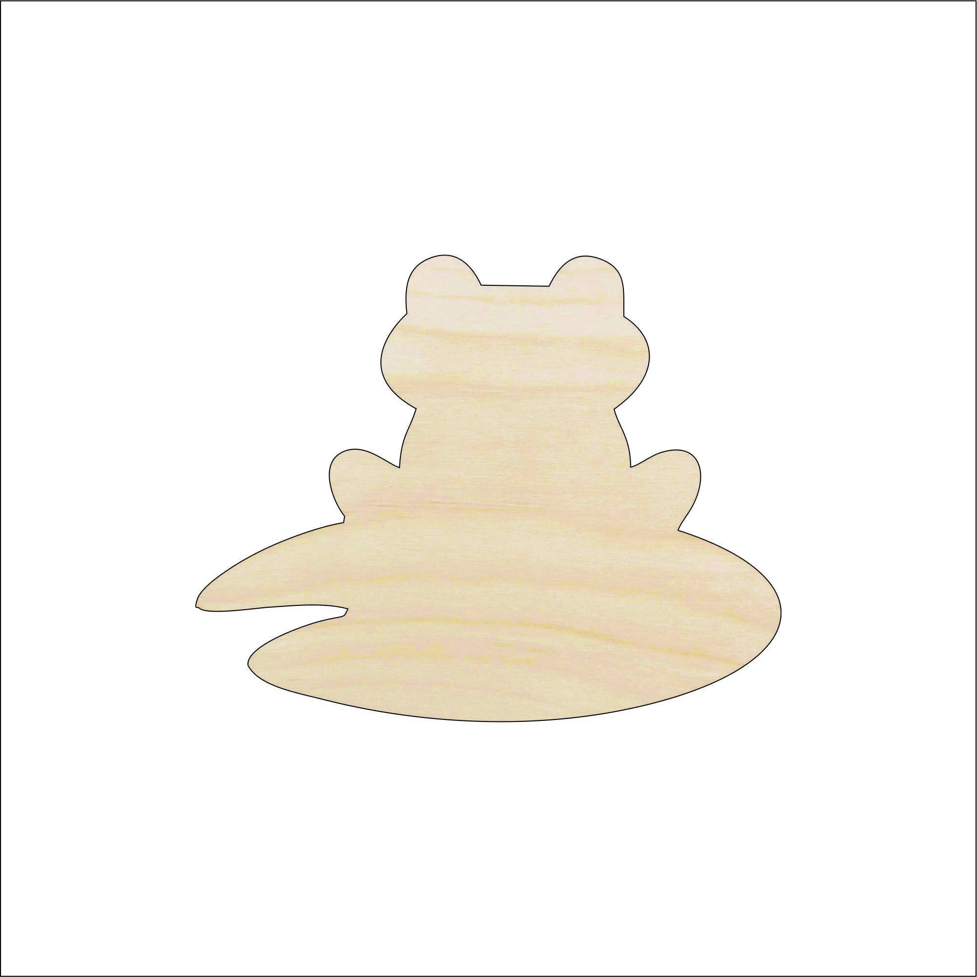Frog - Laser Cut Out Unfinished Wood Craft Shape FRG14 Frog - Laser Cut Out Unfinished Wood Craft Shape FRG14