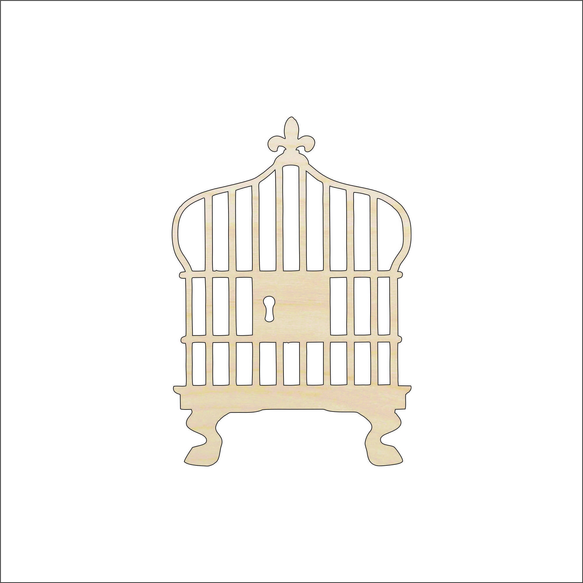 Birdcage - Laser Cut Out Unfinished Wood Craft Shape CAG1 Birdcage - Laser Cut Out Unfinished Wood Craft Shape CAG1