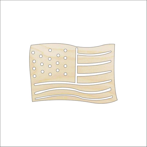 Flag American - Laser Cut Out Unfinished Wood Craft Shape USA44 Flag American - Laser Cut Out Unfinished Wood Craft Shape USA44