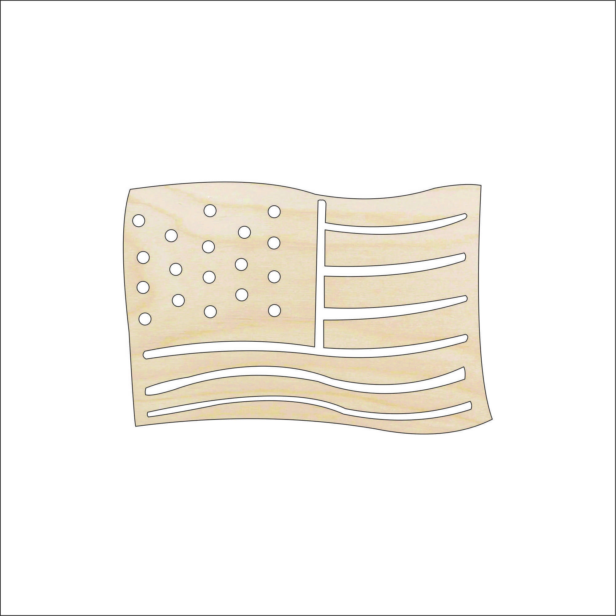 Flag American - Laser Cut Out Unfinished Wood Craft Shape USA44 Flag American - Laser Cut Out Unfinished Wood Craft Shape USA44