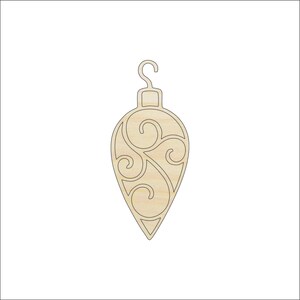 Bauble - Laser Cut Out Unfinished Wood Craft Shape XMS34 Bauble - Laser Cut Out Unfinished Wood Craft Shape XMS34