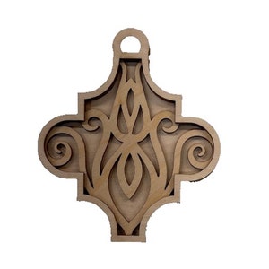 3D Ornament 3 Pieces Laser Cut Out Unfinished ORN162 3D Ornament 3 Pieces Laser Cut Out Unfinished ORN162