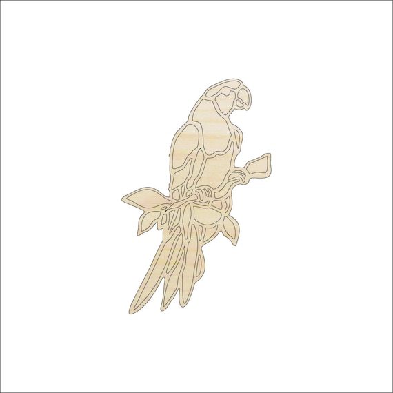 Bird Parrot - Laser Cut Out Unfinished Wood Craft Shape BRD158 Bird Parrot - Laser Cut Out Unfinished Wood Craft Shape BRD158