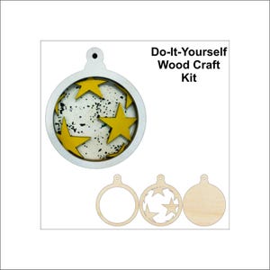 Star Wood Craft Kit Ornament Door Sign Multi Piece Laser Cut Out & Unfinished DIY Craft Supply DS3