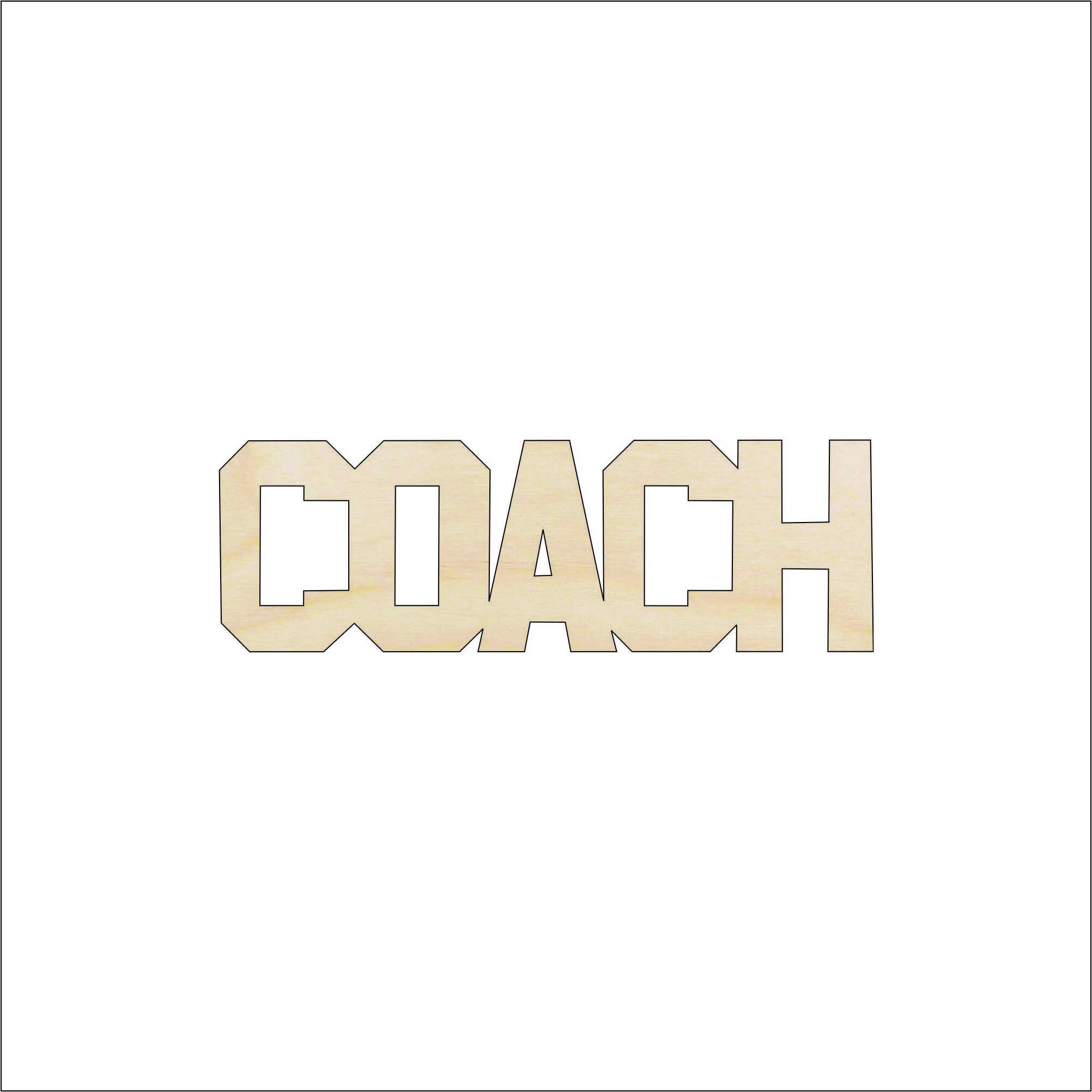 Word Coach - Laser Cut Out Unfinished Wood Craft Shape SPT310 Word Coach - Laser Cut Out Unfinished Wood Craft Shape SPT310
