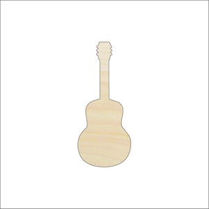 Music Guitar - Laser Cut Out Unfinished Wood Craft Shape MSC19 Music Guitar - Laser Cut Out Unfinished Wood Craft Shape MSC19