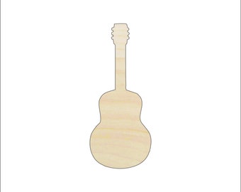 Music Guitar - Laser Cut Out Unfinished Wood Craft Shape MSC19 Music Guitar - Laser Cut Out Unfinished Wood Craft Shape MSC19